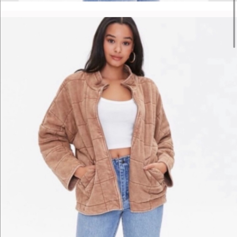 Forever 21 free people dupe quilted jacket